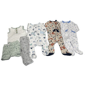 Lot of 6 Baby Boys 3-6M Footies, Bodysuits & Bottom Disney Mickey Mouse Anchor